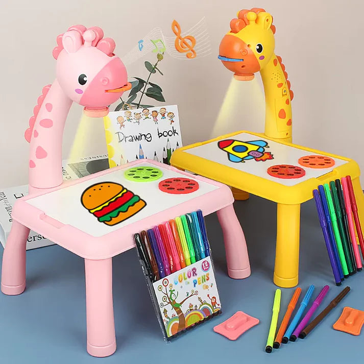 Children LED Projector Art Drawing Table